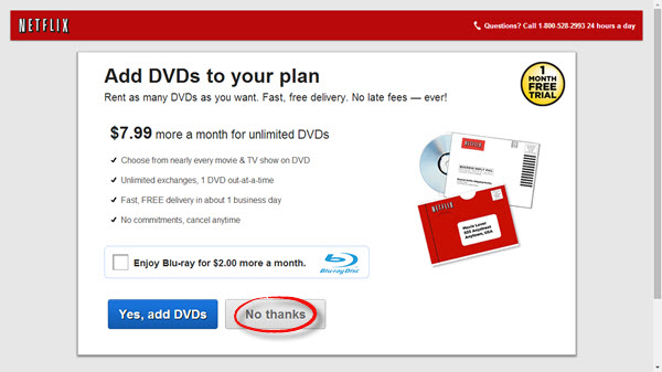 Page DVD de Netflix avec Getflix